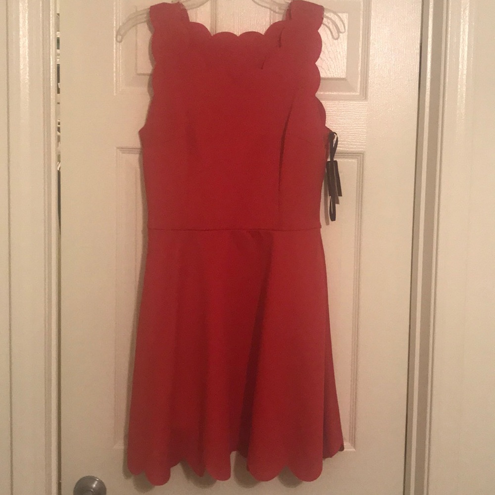 Red Scallop Dress